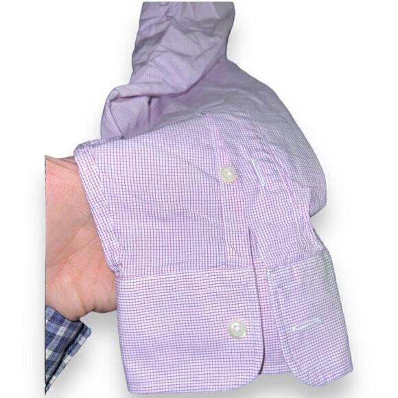 Purple Gitman Brothers Made in USA Dress Shirt Size L 16.5 - Picture 5 of 8